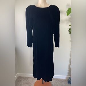 80s Vintage Chetta B Velvet Velour Dress Black Goth Witchy Gothic Wiccan